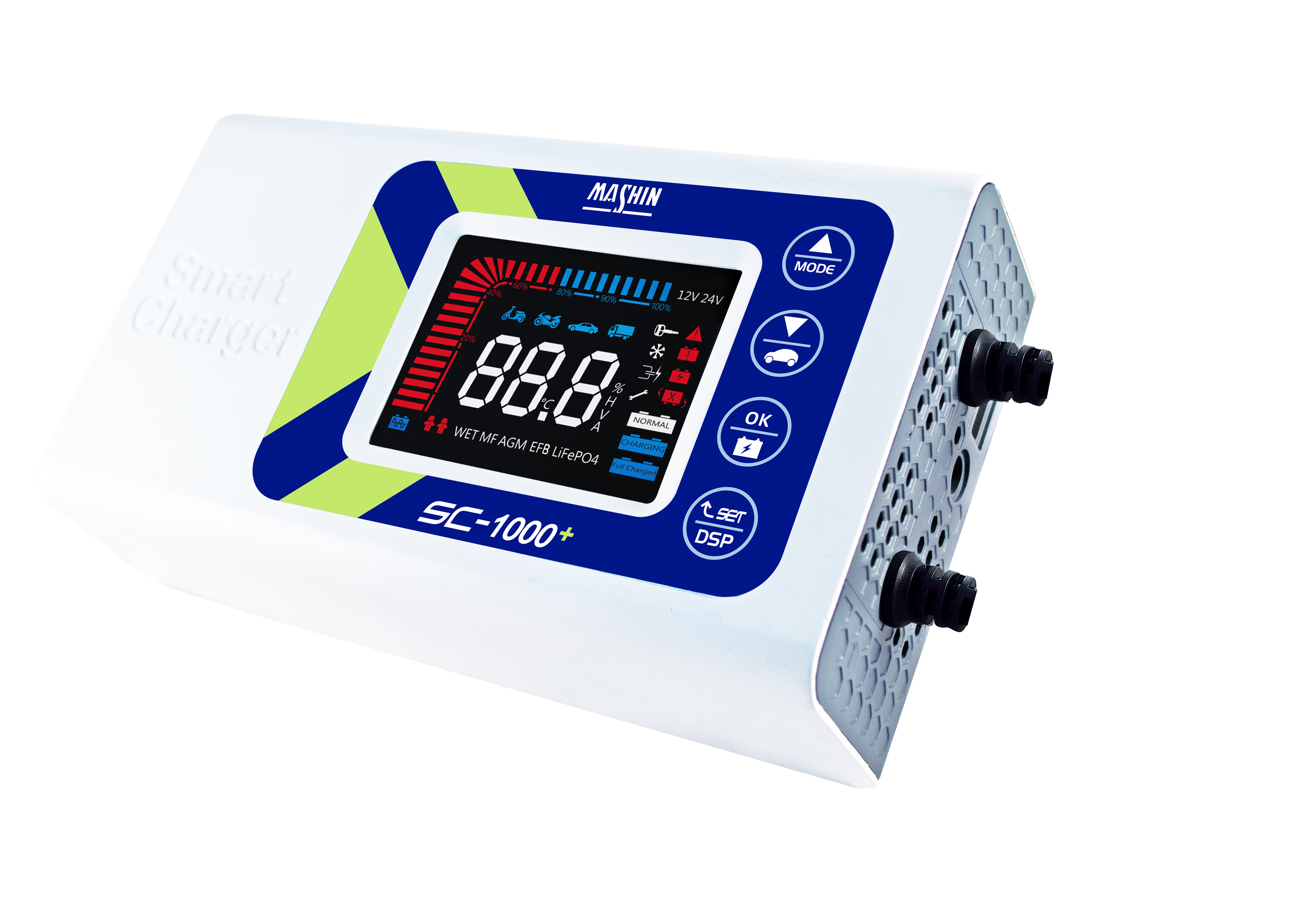 SC-1000+ 智慧型 鉛酸/鋰鐵電池 雙模充電器